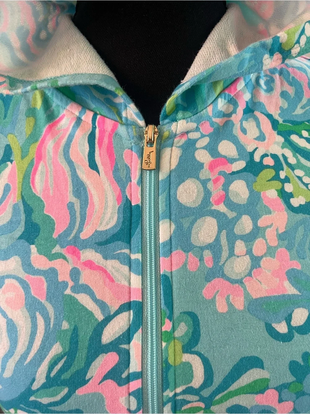 Lilly Pulitzer Hooded Zipper Front Beach Cover Up - Size Large 8-10